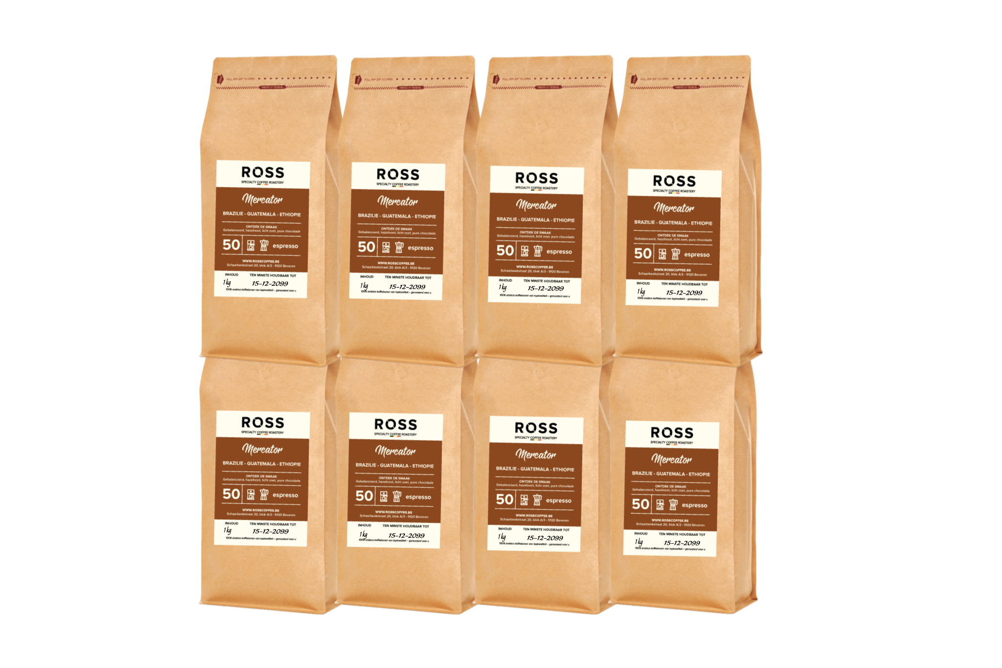 Mercator specialty coffee blend – zacht en gebalanceerd – ROSS Coffee 8x1kg