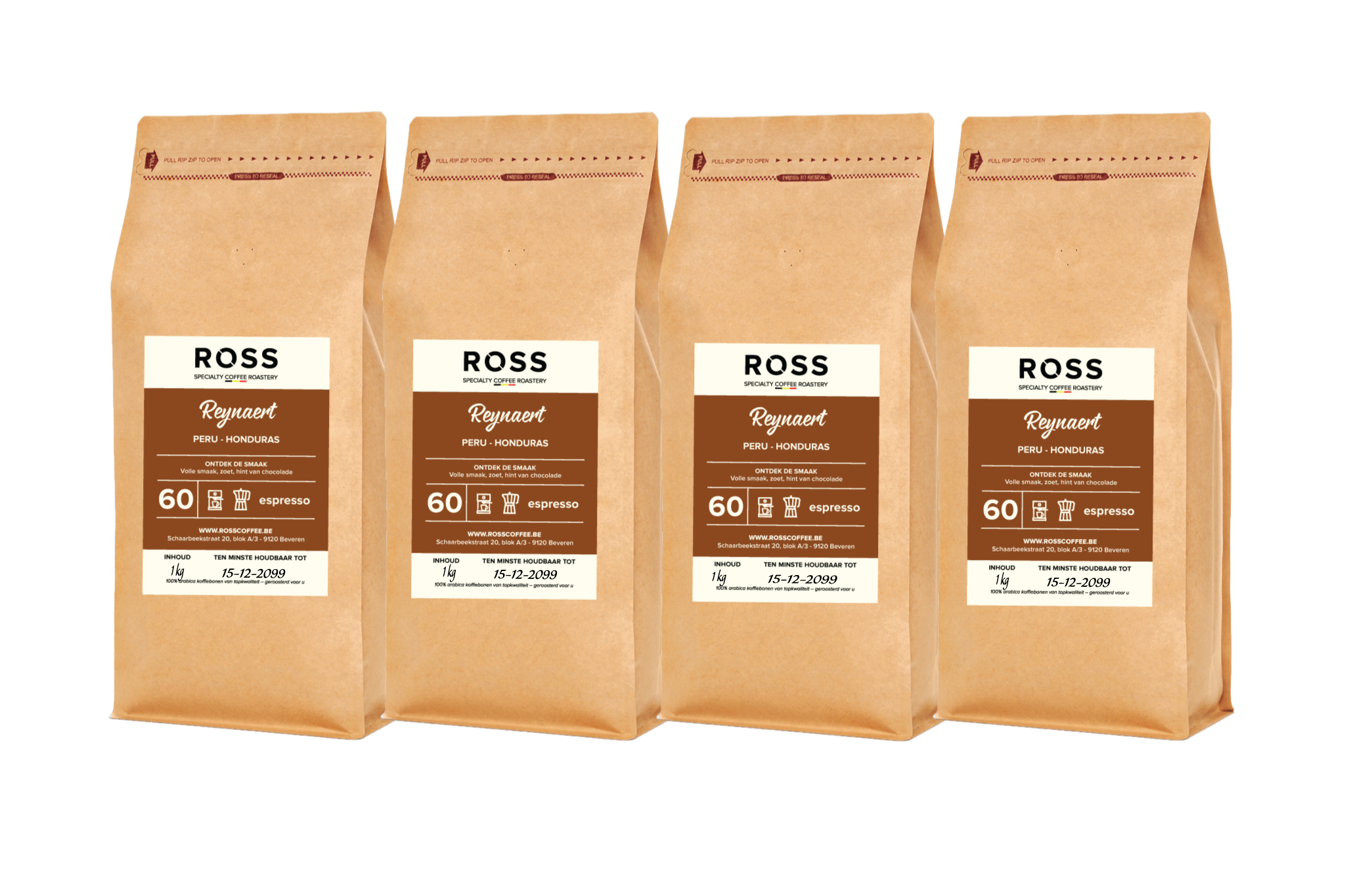 Reynaert coffee blend – volle body, fruitig en chocolade, 4x1kg