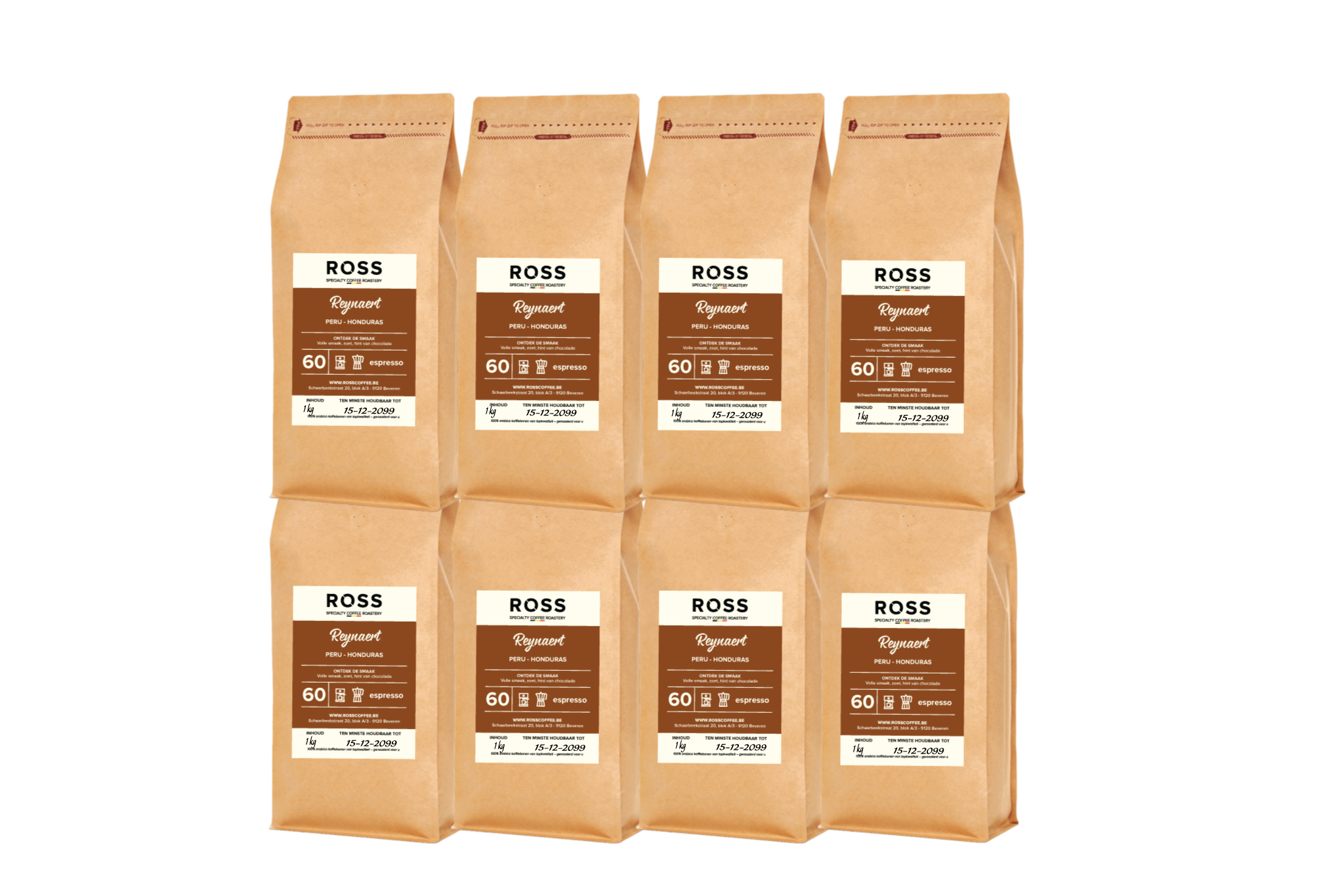 Reynaert coffee blend – volle body, fruitig en chocolade, 8x1kg