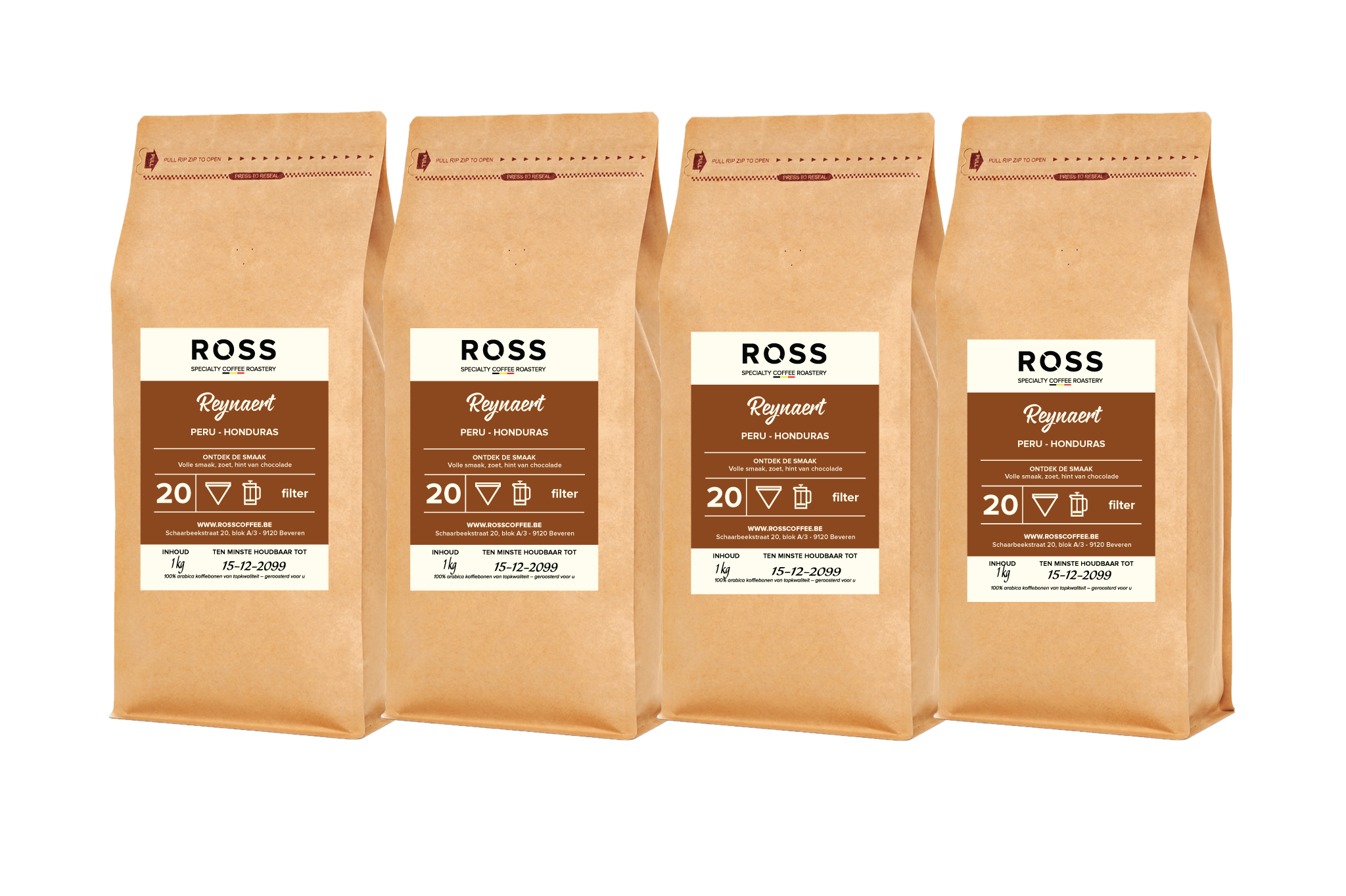Reynaert coffee blend – volle body, fruitig en chocolade, 4x1kg