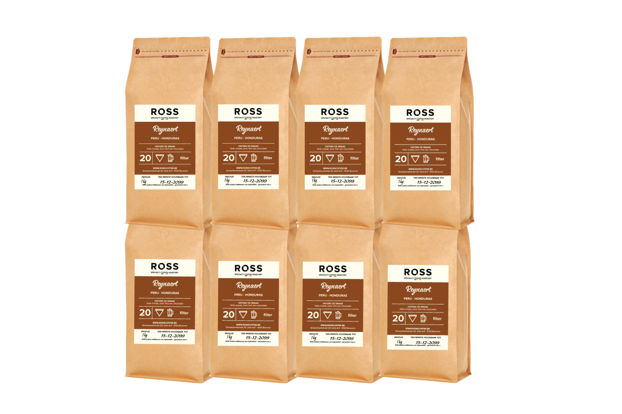 Reynaert coffee blend – volle body, fruitig en chocolade, 8x1kg
