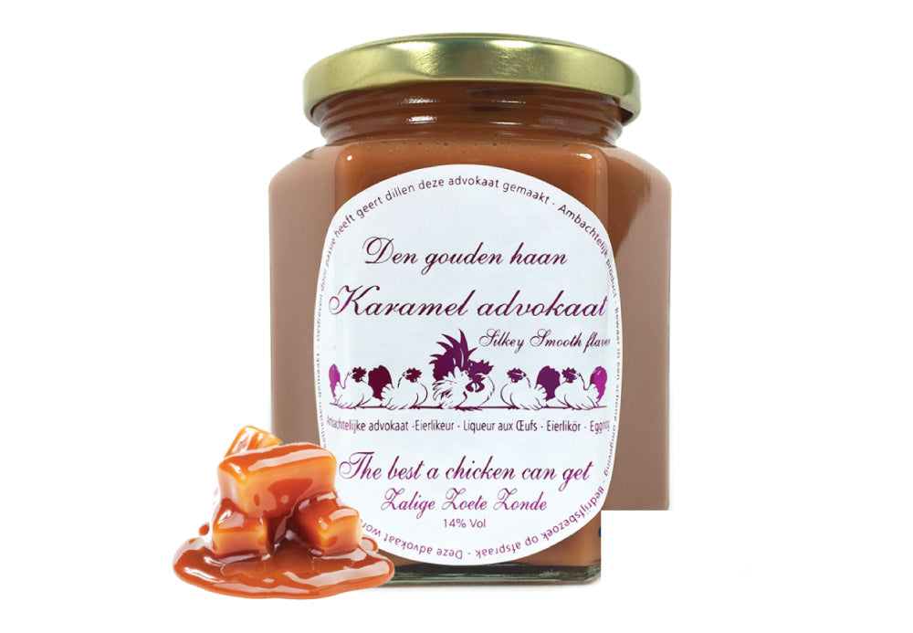 Ambachtelijke advokaat, hip, trendy en lekkerder doordat het bijzondere productieproces, dat dateert van de 18de eeuw, opgewaardeerd is en een zacht en smeuïg karakter creëert, met behoud van kwaliteit. Een topdessertje. Karamel advokaat 400g Zacht zoete smaak. Bijna een echte karamel bonbon in de mond