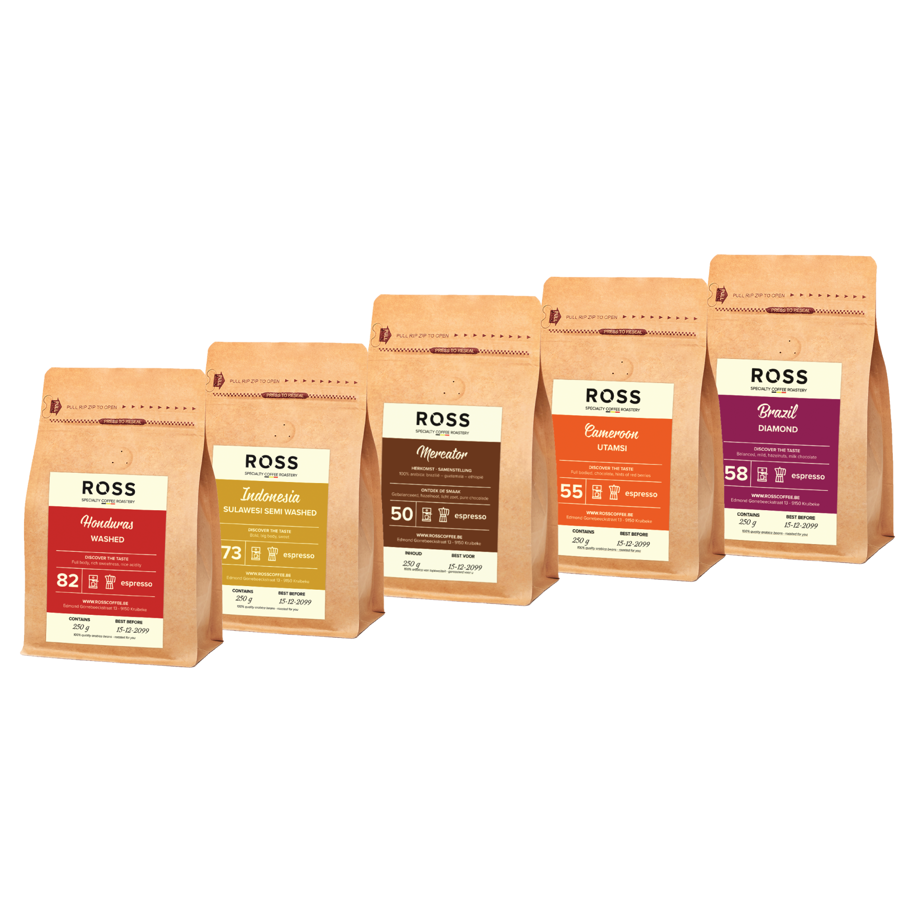 Proefpakket 5×250 g Specialty Coffee uw ontdekkingsreis naar uw favoriete specialty coffee
