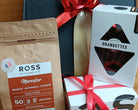 Mercator Koffiepakket met chocolade – ROSS Coffee geschenkpakket met Mercator koffie, Belgische pralines, orangettes.